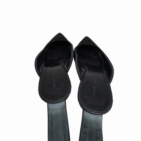 Khaite Suede Pointed Toe Sterling Heel Pumps Black Women's Size 39.5 - Picture 4 of 9